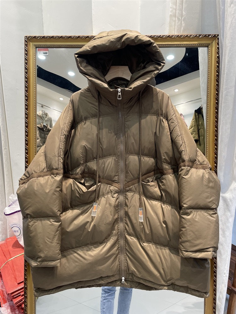 Women's Loose Large White Duck Down Profile Jackets