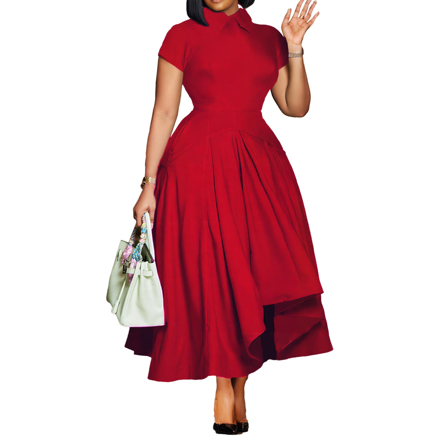 Women's Fashion Temperament High Waist Banquet Large Dresses