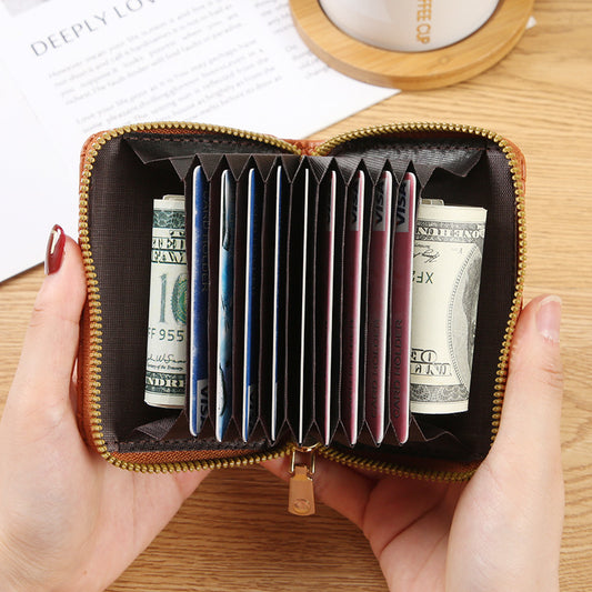 Simple Fashion Woven Expanding Large Capacity Card Holder