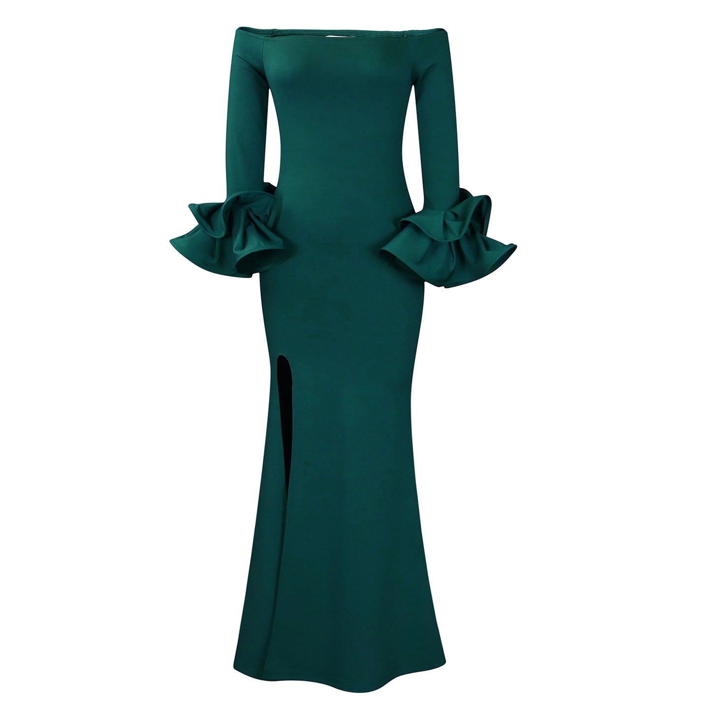 Women's Sexy Slit Ruffle Sleeve Dress Banquet Dresses