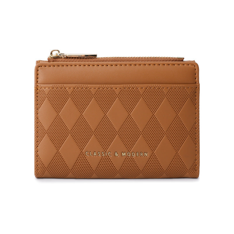 Women's Fashion Simple Premium Leather Special Prismatic Ladies Wallets