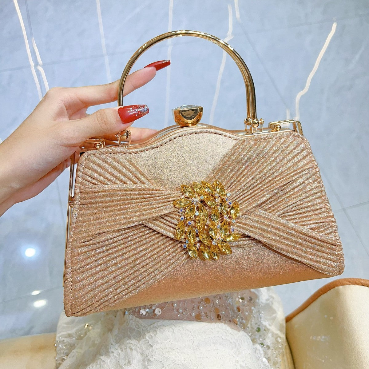 Women's Large Capacity Rhinestone High Sense Dinner Evening Bags