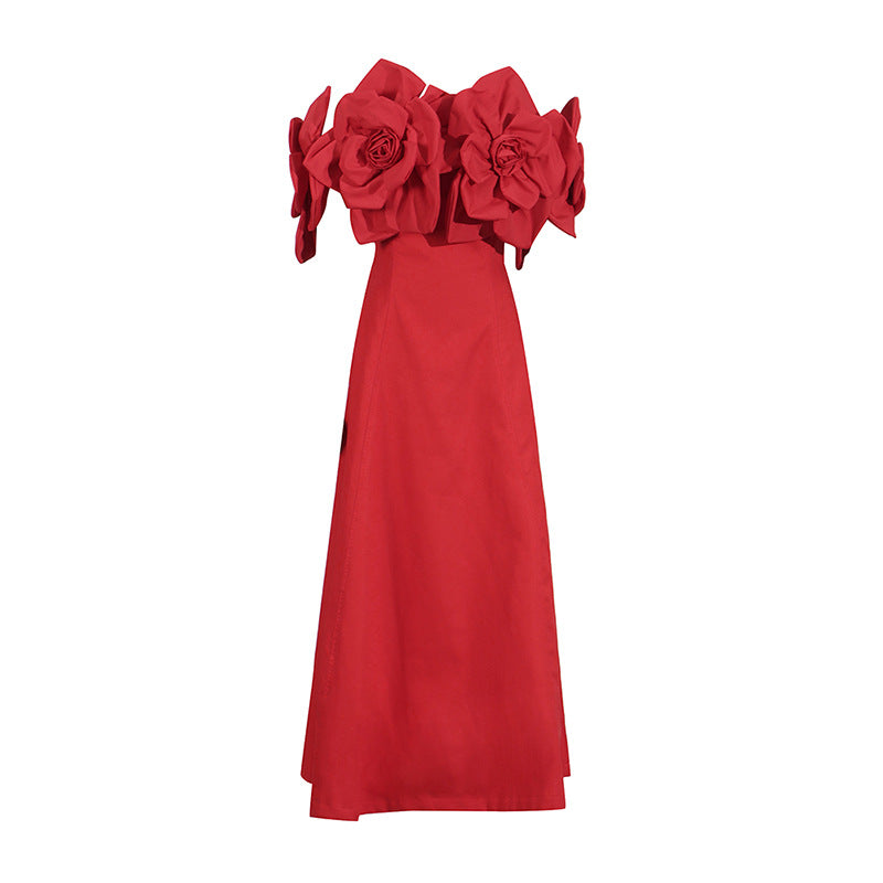 Women's Summer Fashion Flower Stitching High-grade Dress Dresses