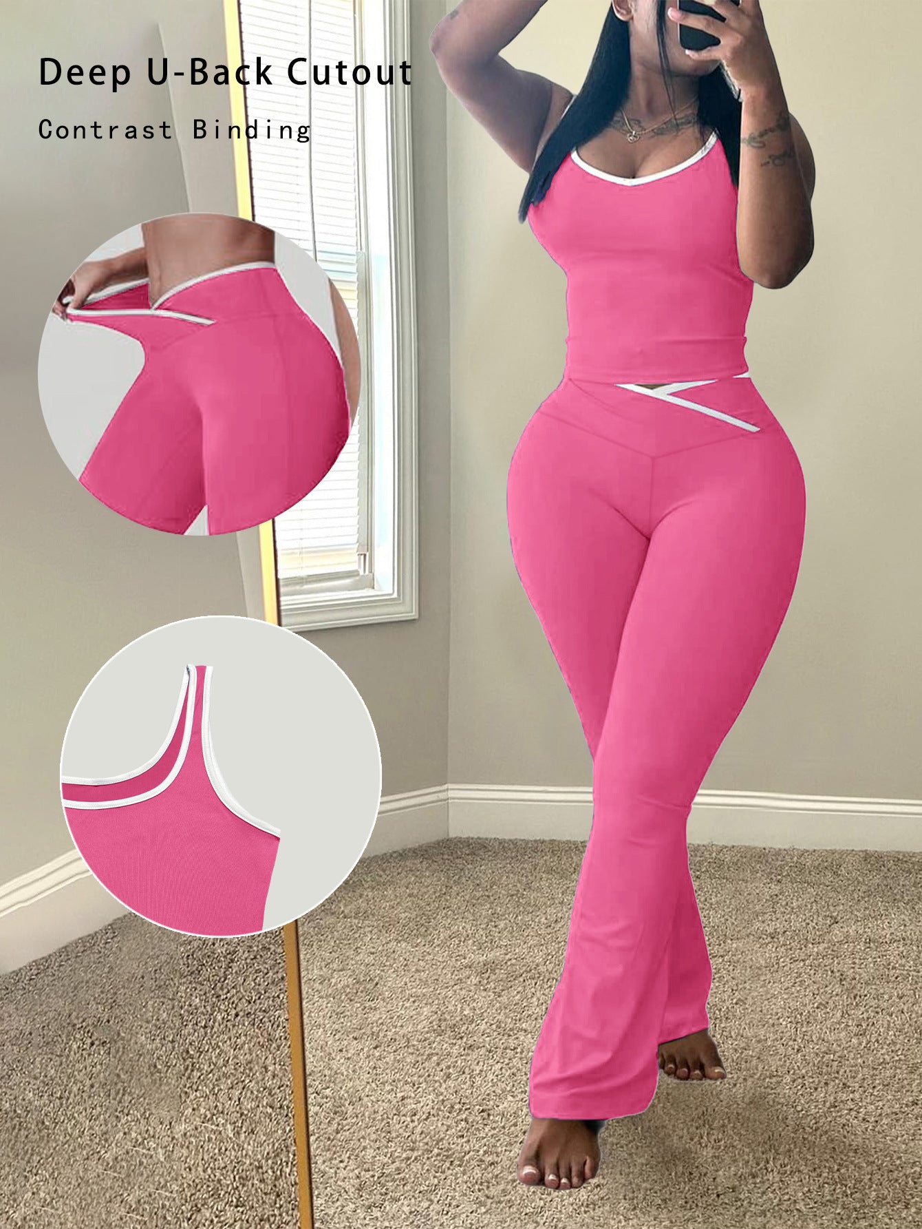 Women's Round Neck With Trousers Two-piece Summer Vests