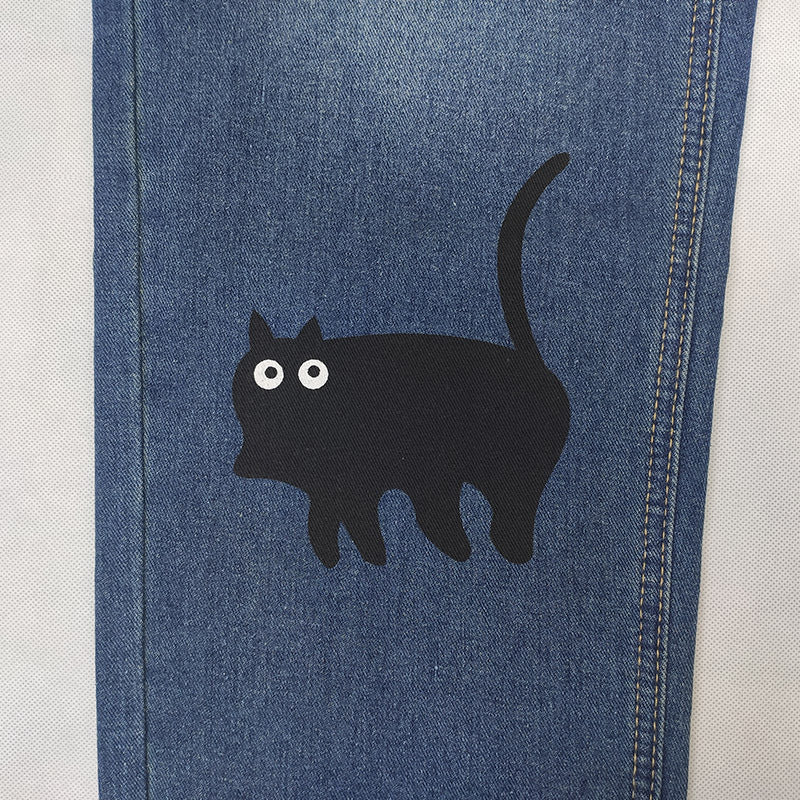Women's American Retro Printed Cat Straight High Waist Women's Jeans