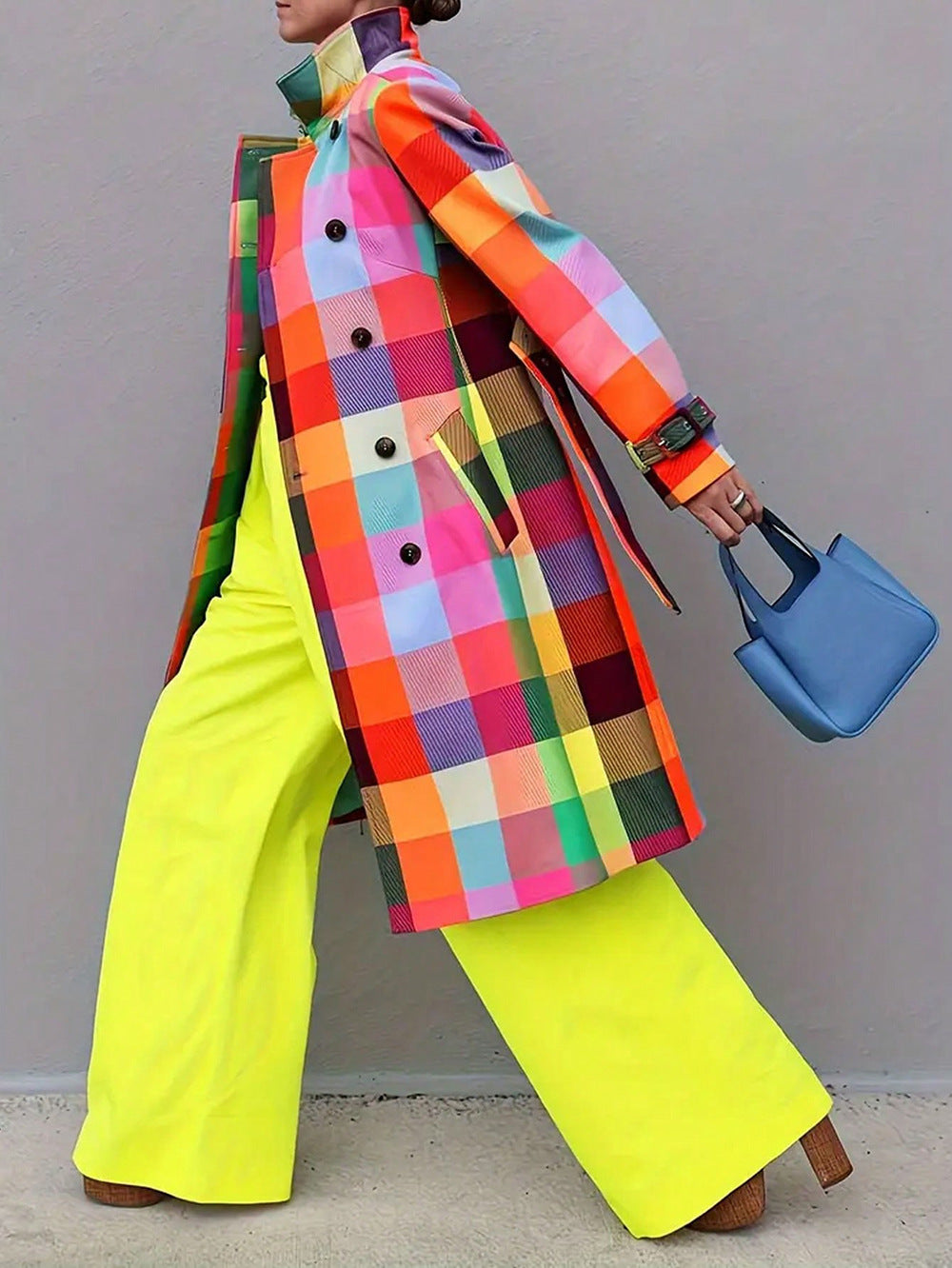 Women's Slouchy Elegant Casual Plaid Printed Coats
