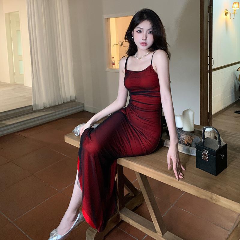 Women's Charming Contrast Color Slip Dress Dresses
