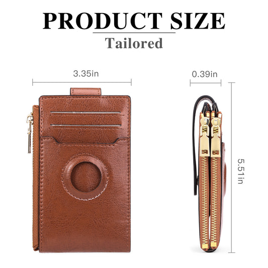Genuine Leather Tracker Large Capacity Swiping Card Holder