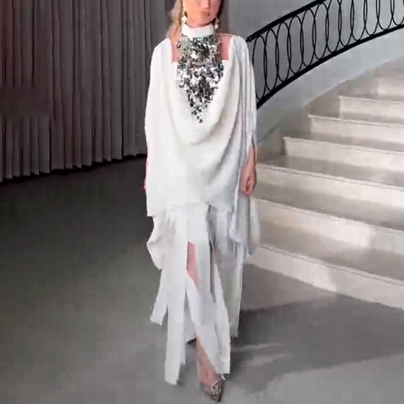 Summer Sequin Long Patchwork Tassel Temperamental Dresses