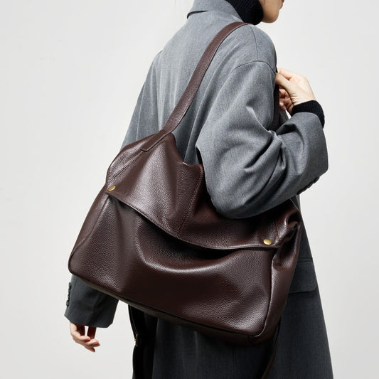 Women's Leather Surface Large Capacity Totes Soft Crossbody Bags