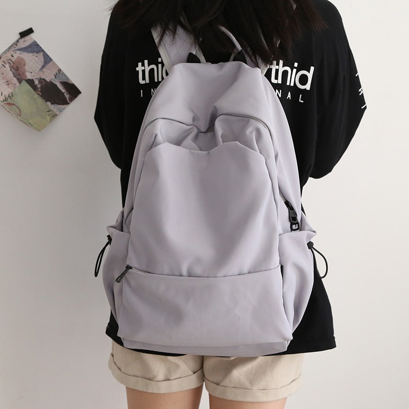 Men's Style Large Capacity Solid Color Trendy Korean Middle School Students' Schoolbags