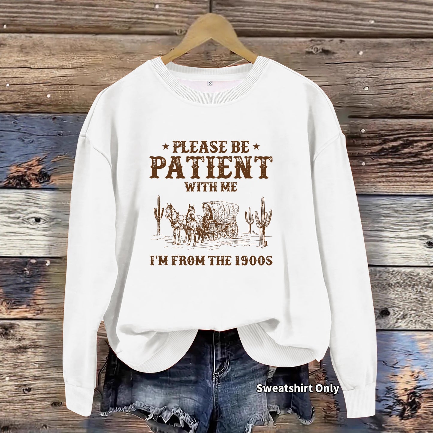 Women's Casual Long-sleeved Round Neck Western Landscape Printing Pullover Women's Sweater, Sweater