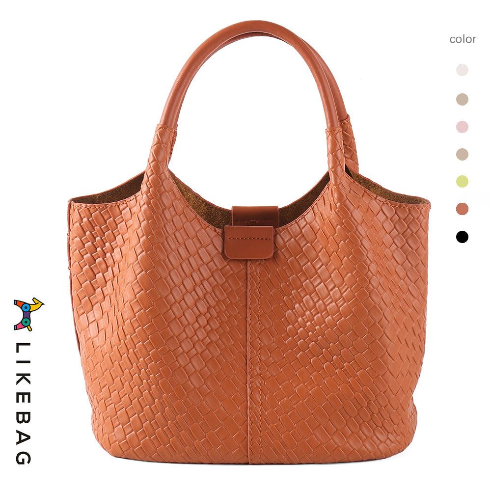 Basket Woven Commute Composite Large Capacity Handbags