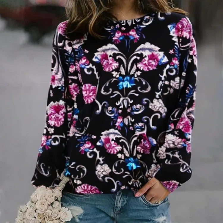 Women's Pattern Pullover Casual Loose Long Sleeve Sweaters