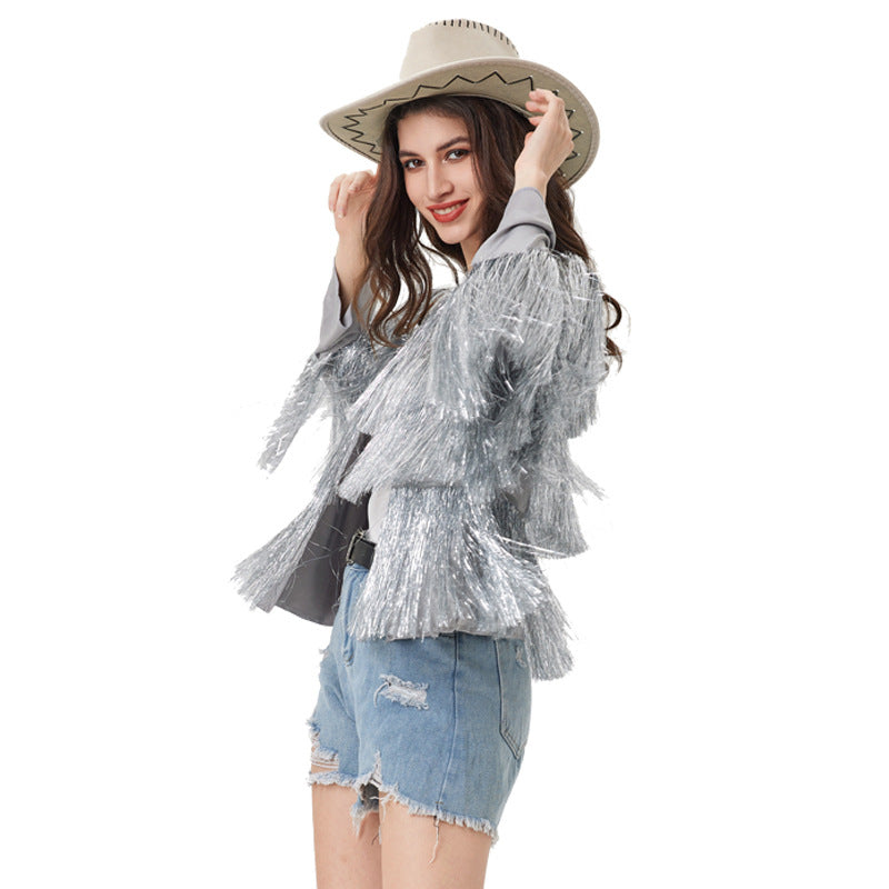 Women's Graceful Sier Tassel Long-sleeved Halloween Coats