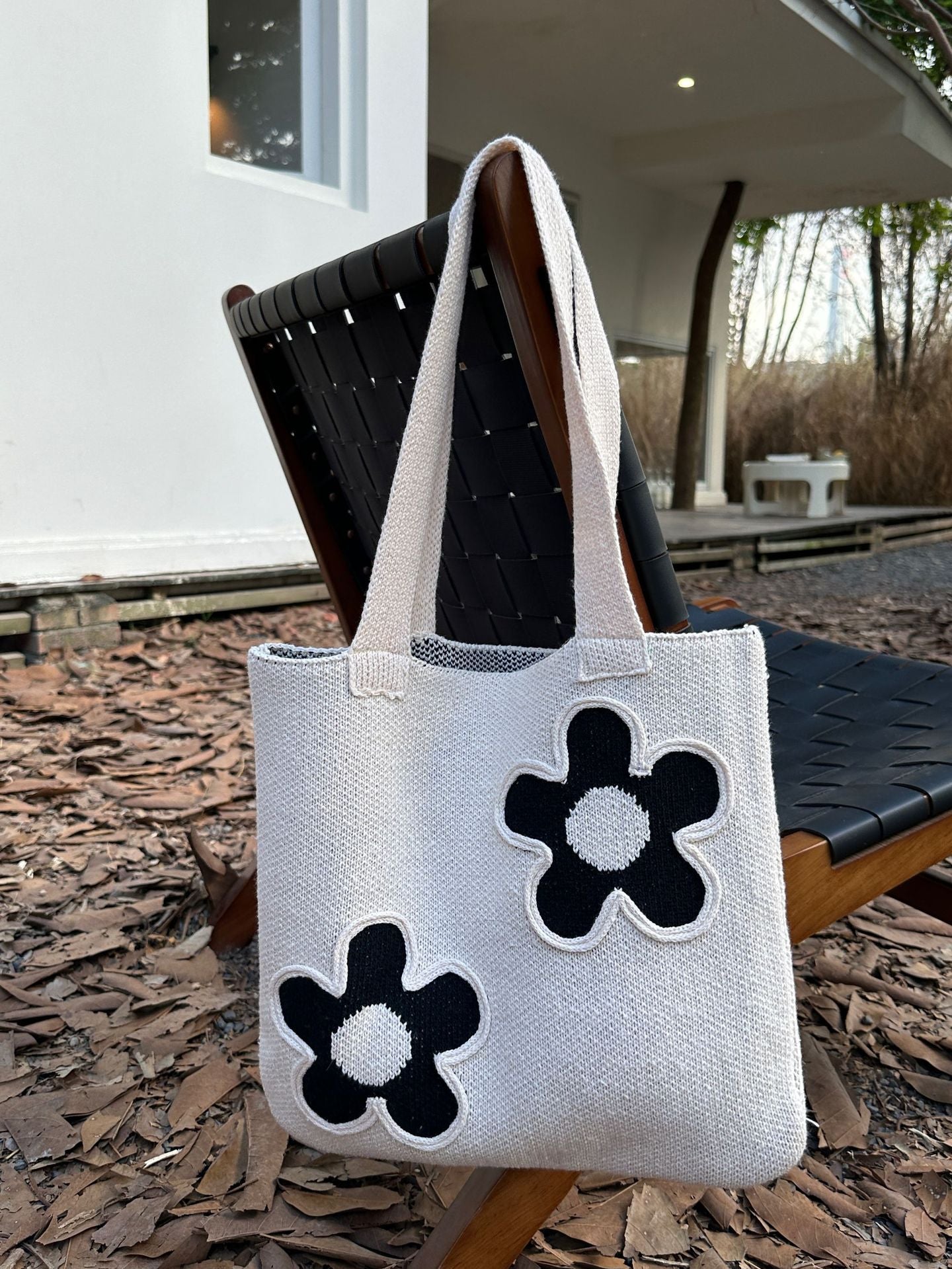 Women's & Men's Knitted Wool Woven Portable Shopping Shoulder Bags