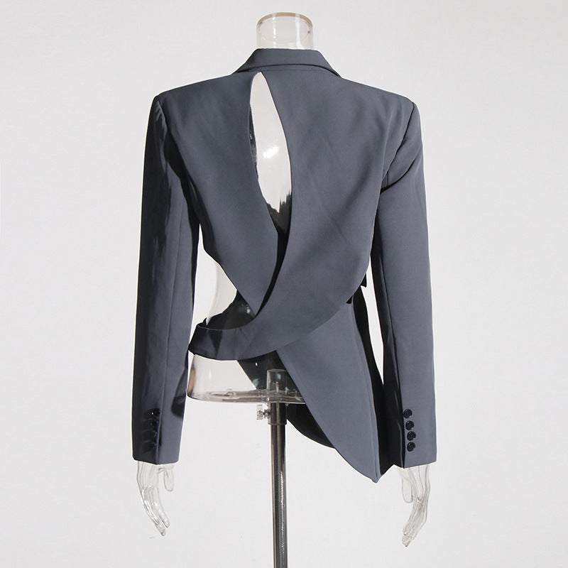 Sneaky Design Asymmetric Small Niche Midriff Blazers