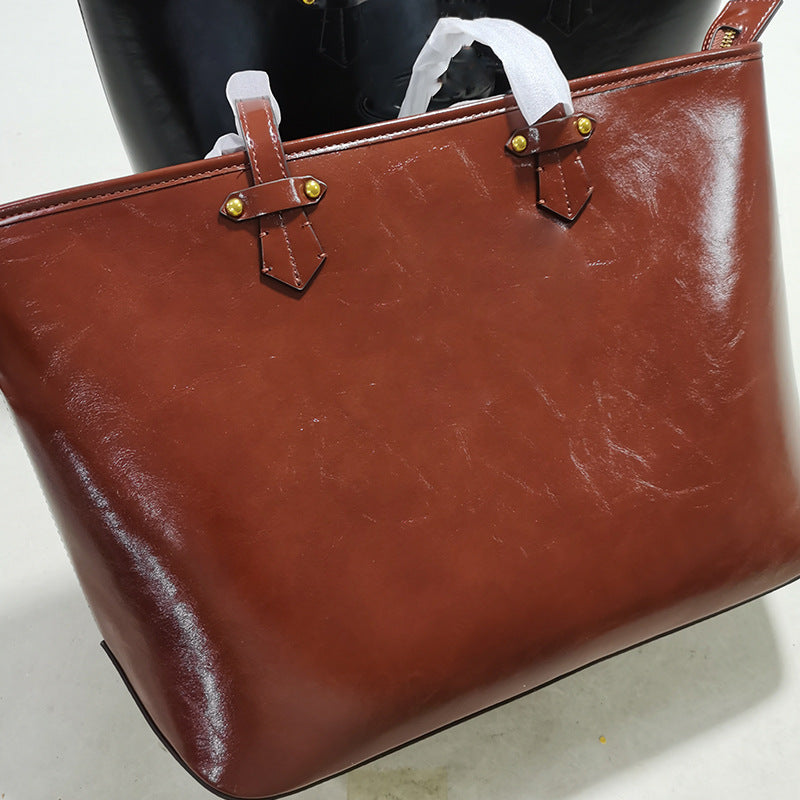 Niche Hobo Genuine Leather Large Capacity Handbags