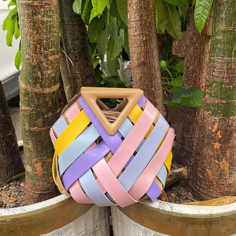 Women's Basket Woven Hollowed Fashion Portable Bags