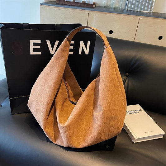 Women's Retro Large Capacity Totes Suede Fabric Tote Bags