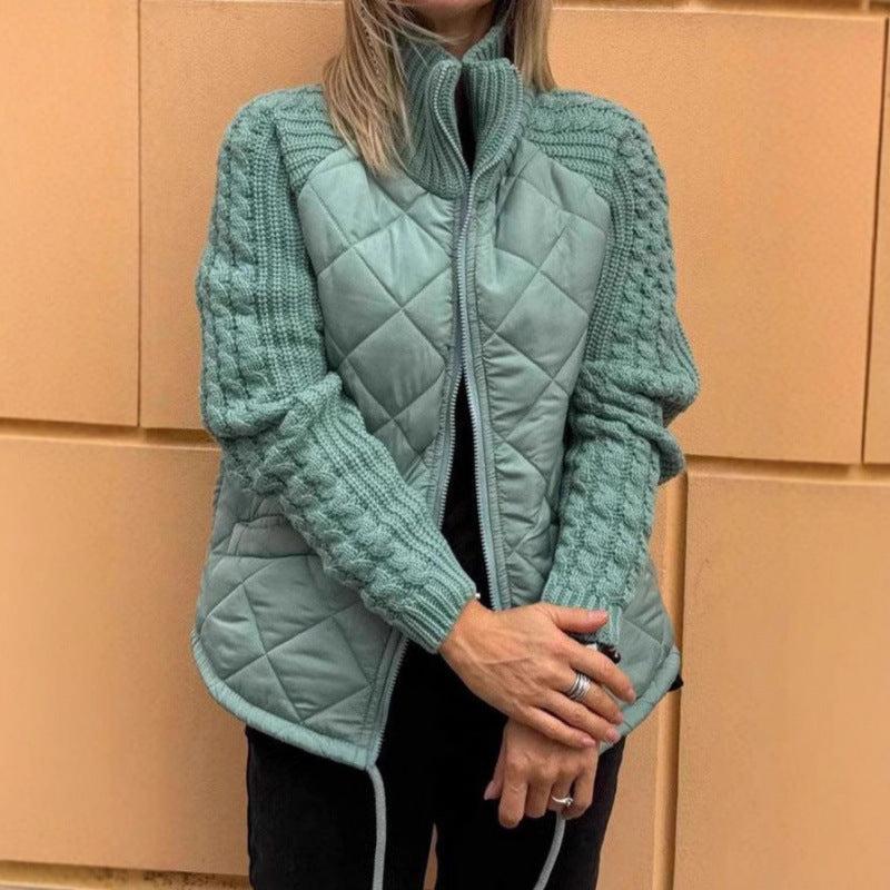 Women's Graceful Fashion Zipper Stand Collar Coats