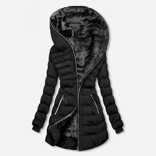 Women's Winter Quilted Cotton Mid-length Veet Thickened Coats