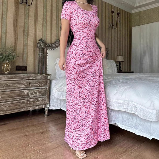 Women's Summer Fashion Printed Collar Back Tie Clothing