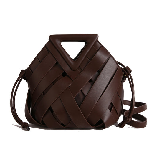 Women's High-grade Hand-woven Soft Leather Vegetable Basket Crossbody Bags