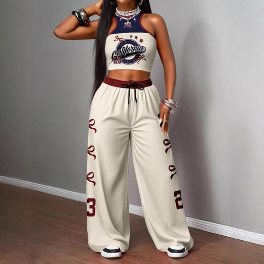 Hot Hip Hop Sports Street Printing Wide Fashion Casual Suit