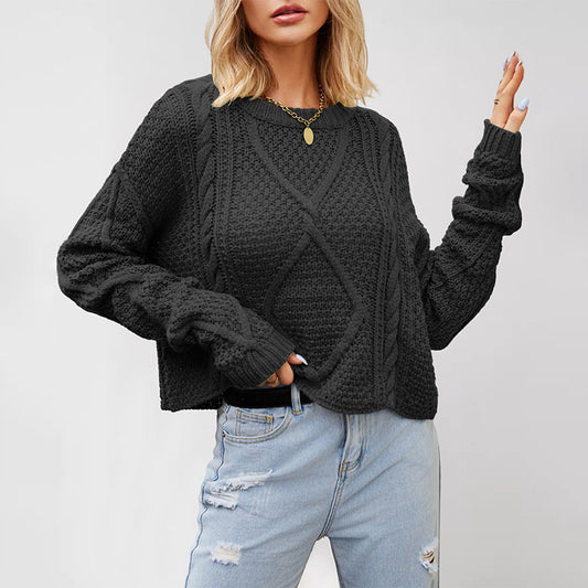 Women's Twist Twisted Rope Loose Thick Needle Sweaters