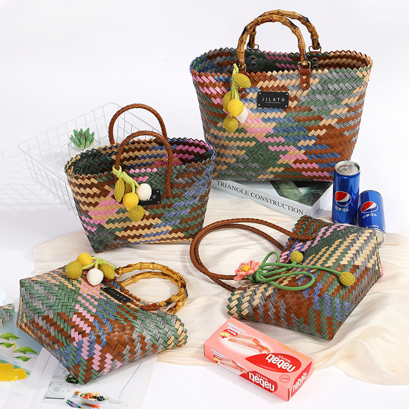 Women's Vegetable Basket Hand-woven Summer Large Capacity Handbags