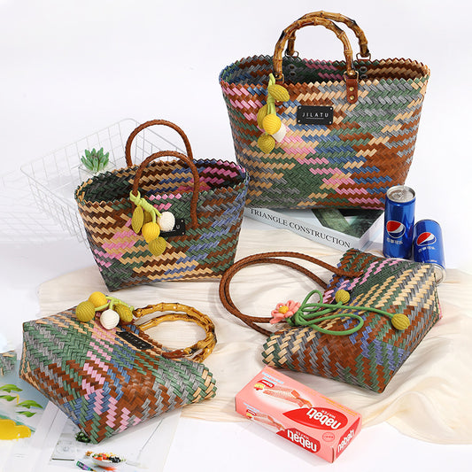 Women's Vegetable Basket Hand-woven Summer Large Capacity Handbags