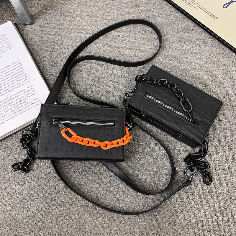 Women's & Men's Advanced Texture Ostrich Grain Box Trendy Men's Messenger Bags