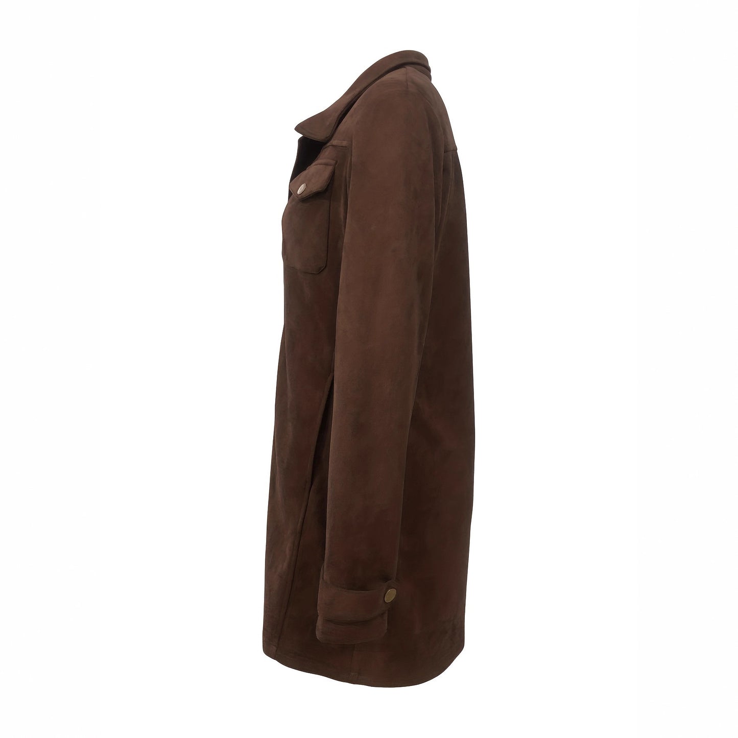 Women's Lapel Brown Deerskin Veet Casual Warm Jackets