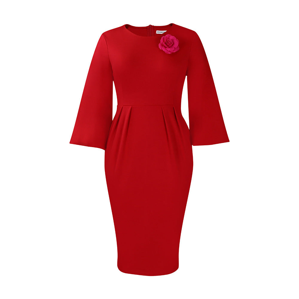 Women's Solid Color Sheath Business Temperament African Plus Size