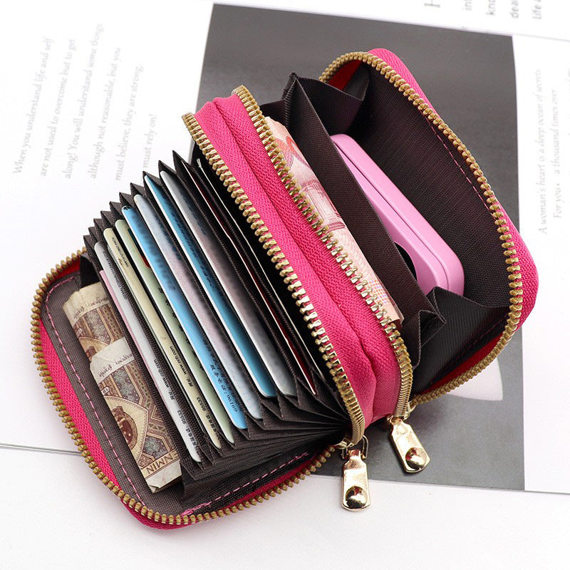 Men's Vintage Organ Large Capacity Zipper Female Card Holder