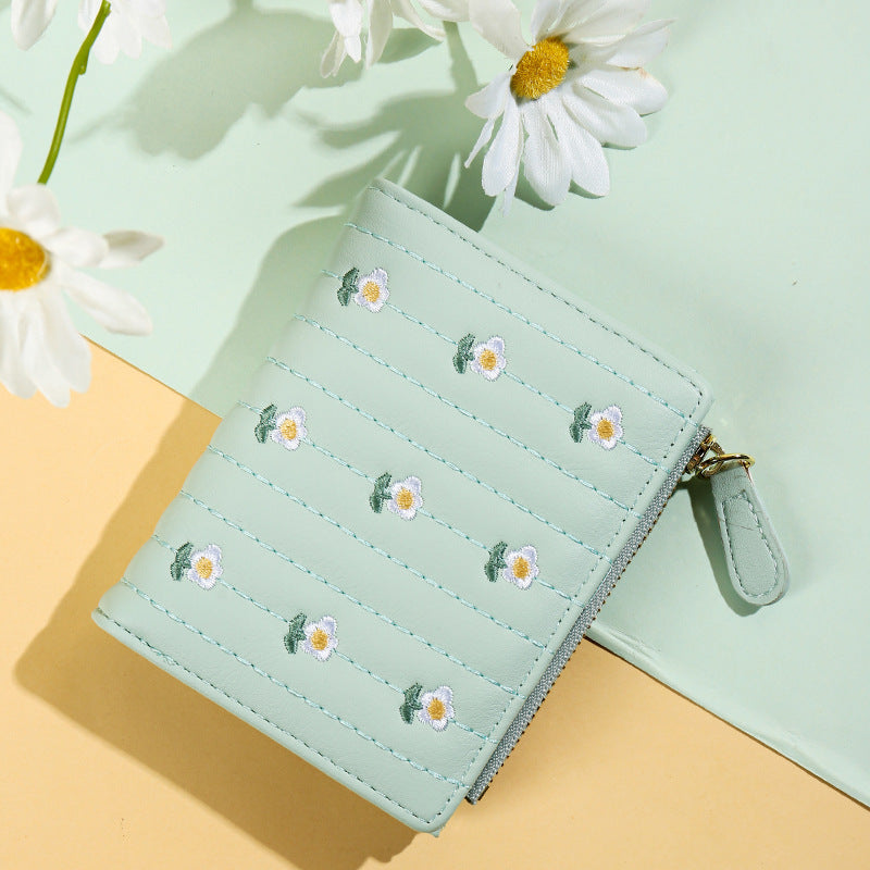 Women's Stylish Minimalist Embroidery Mini Creative Ladies Wallets
