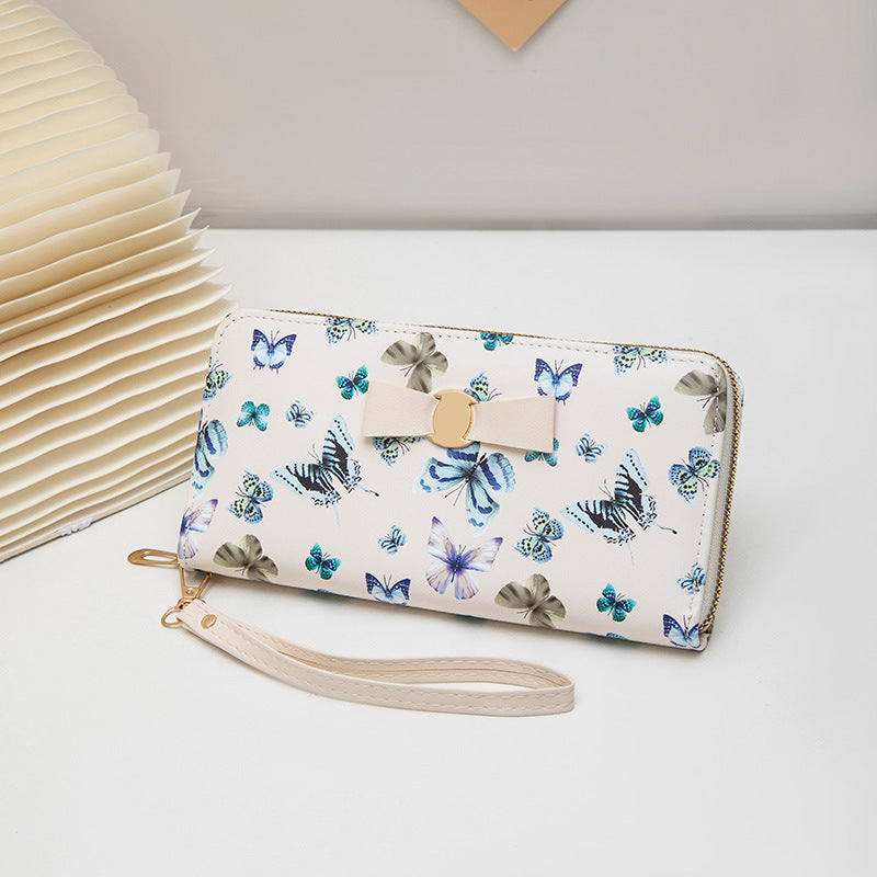 Fashion Long Butterfly Floral Simple Fresh Ladies Wallets