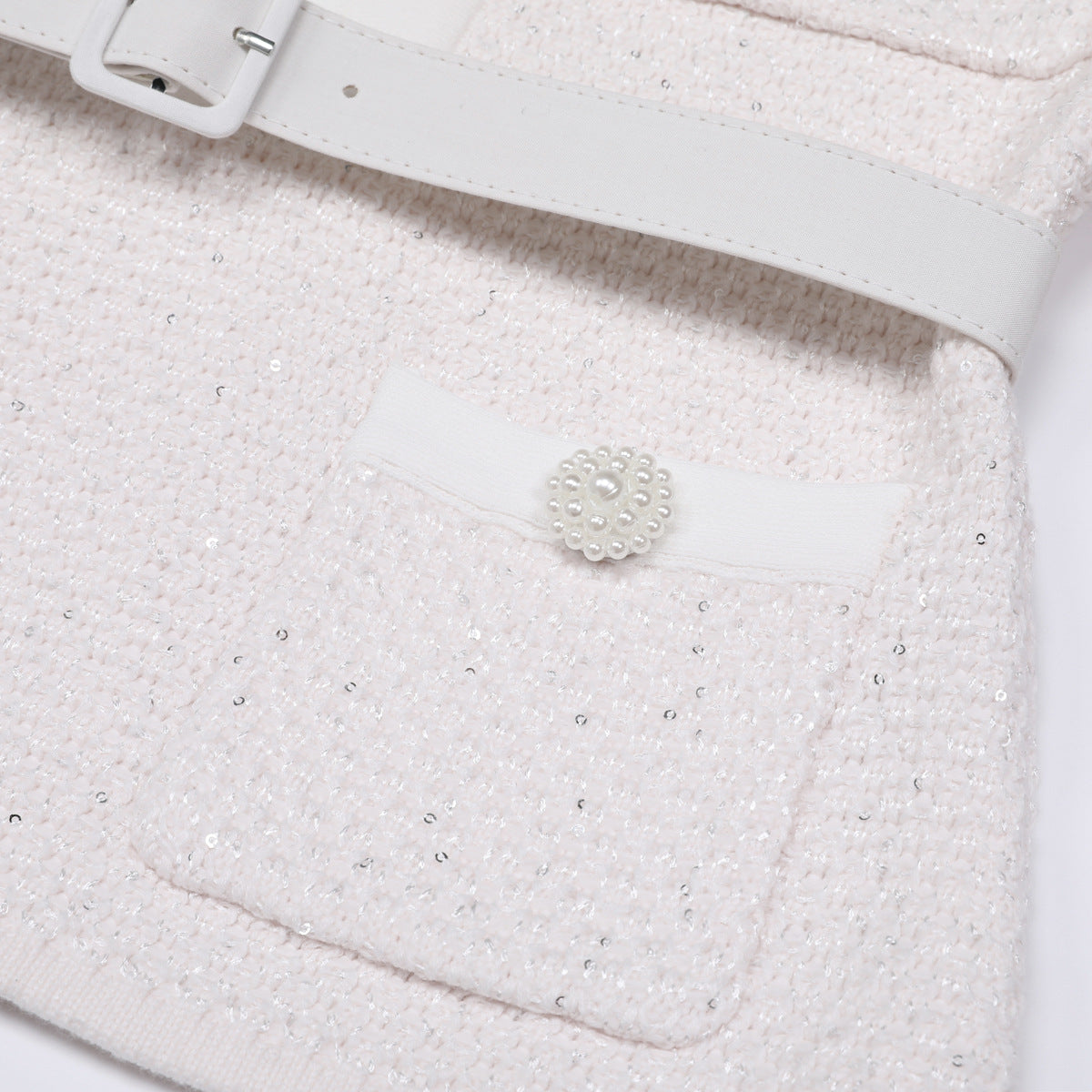 Quality Beaded Belt Slimming Long Sleeve Knitwear