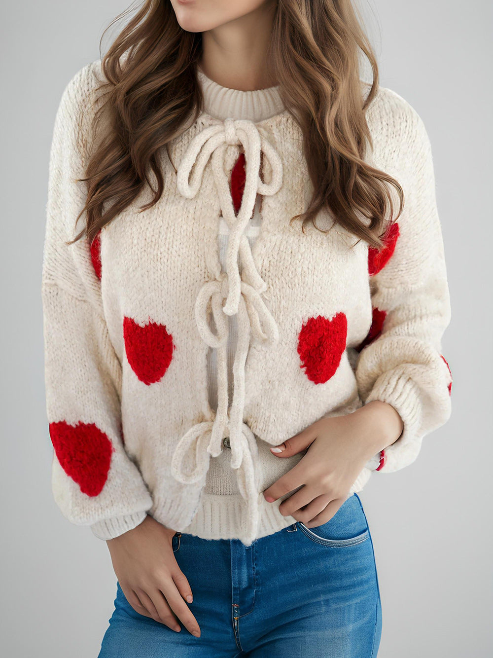 Women's Embroidery Love Strap Fashion Knitted Sweaters