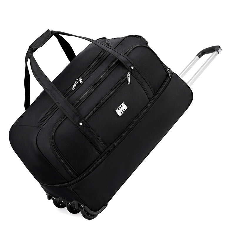 Capacity Oxford Cloth Foldable Tug Heightened Three Wheels Travel Bags