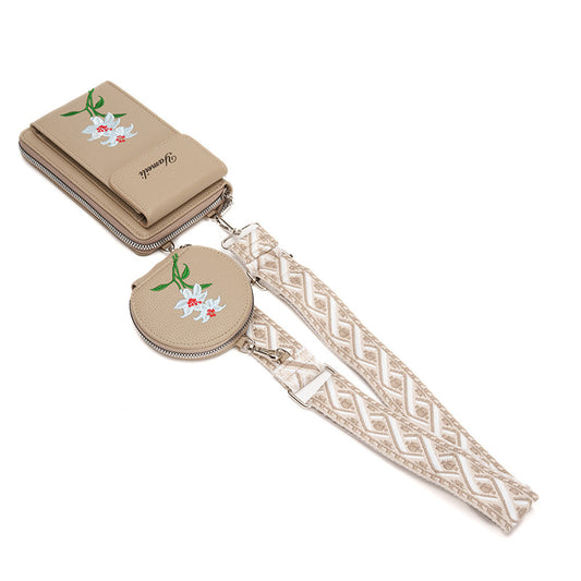 Women's Unique Large Capacity Embroidered Mobile Phone Bags