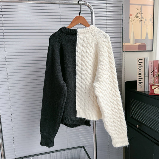 Women's French Minority Pullover Contrast Color Denim Tops