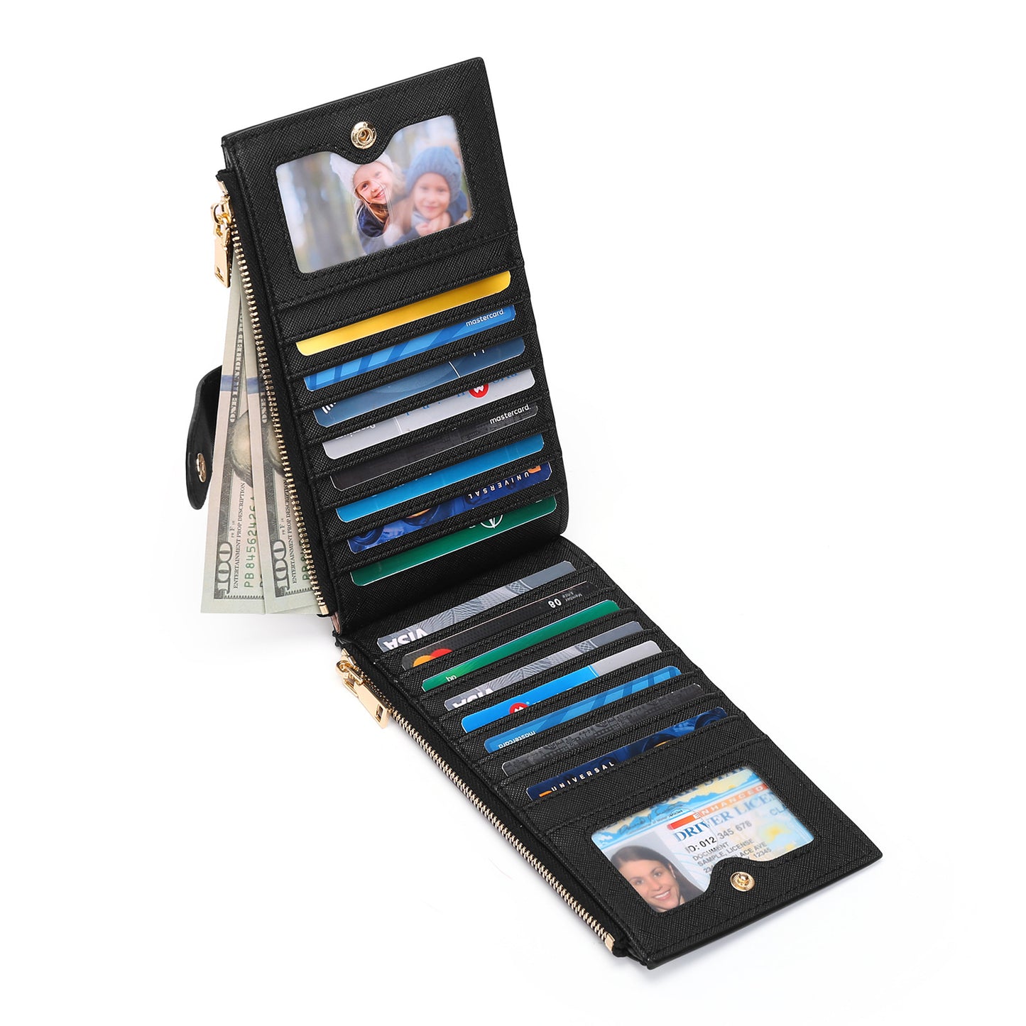 Large Capacity Multiple Slots Zipper Mobile Ladies Wallets