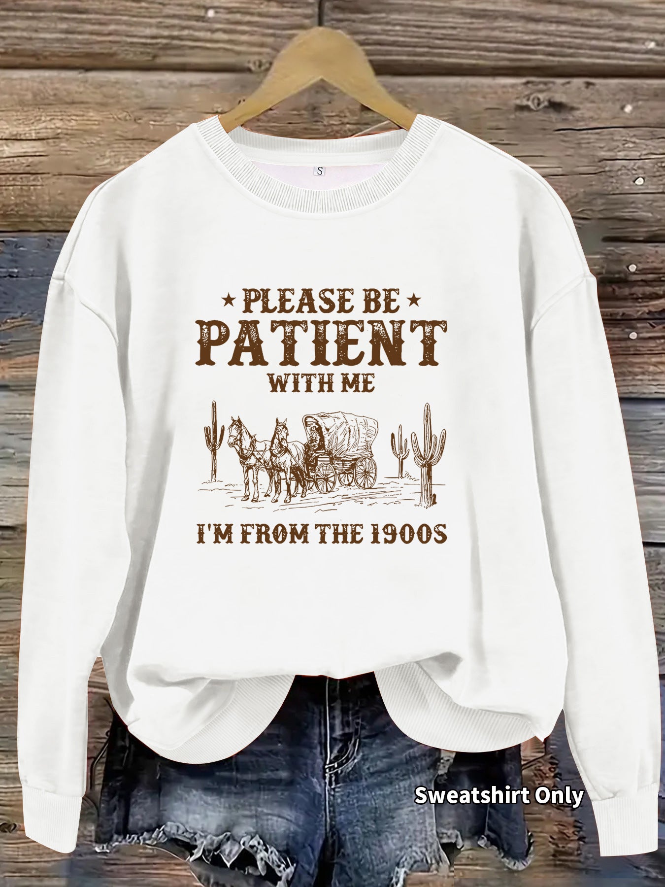 Women's Casual Long-sleeved Round Neck Western Landscape Printing Pullover Women's Sweater, Sweater