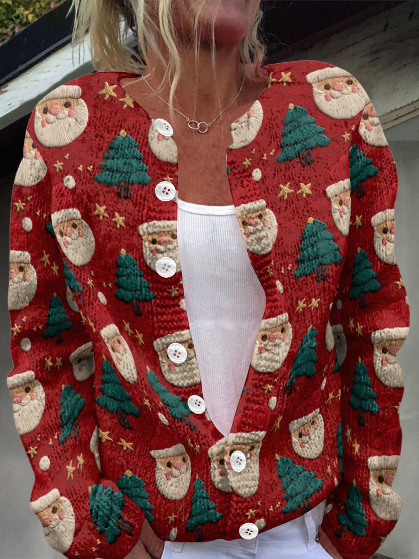 Glamorous Winter Single-breasted Christmas Warm Button Sweaters