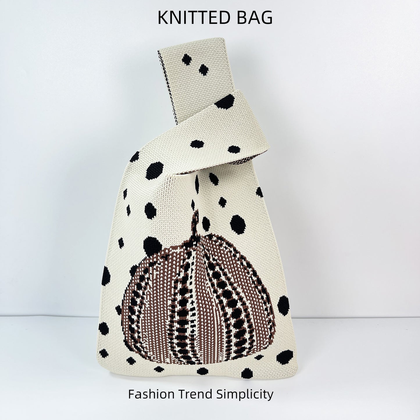 Soft Glutinous Pumpkin Knitted Fashionable Large Handbags