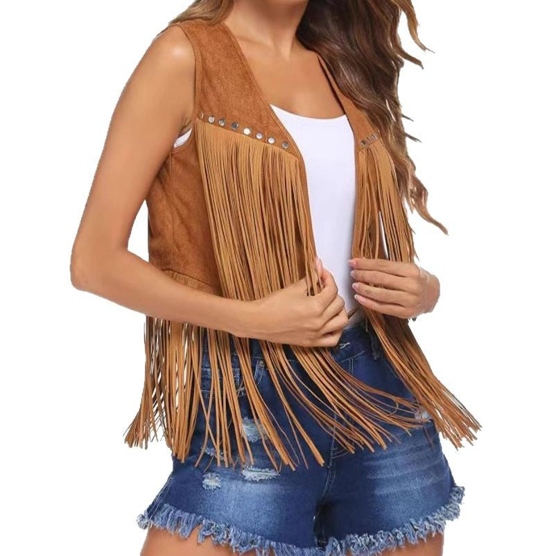 Women's Thick Brushed Veet Nail Tassel Medium Cardigans