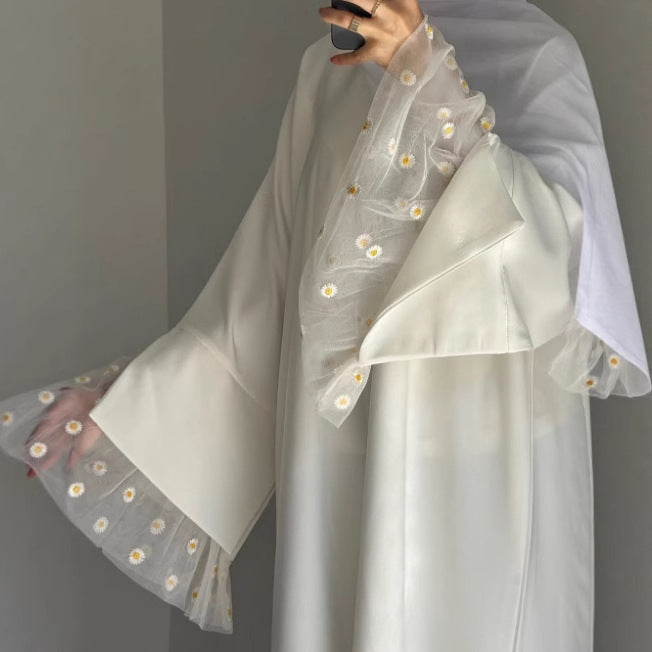 Graceful Turkish Stitching Lace Dress Robe Dresses