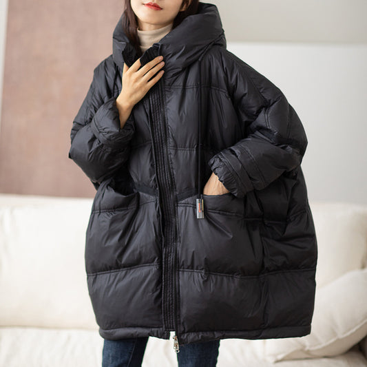 Women's Loose Large White Duck Down Profile Jackets